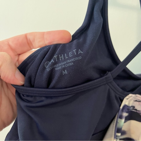 Athleta Vivid Side Tie Tankini Top Swimsuit Bathing Suit Size Medium 211897 - Picture 8 of 11